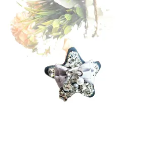 Pince à cheveux étoile scintillante strass nœud pince bec de canard accessoire mignon