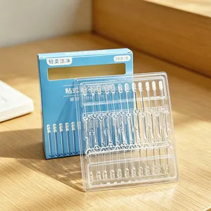 Transparent disposable ear cleaning sticks with soft plastic heads for daily home use