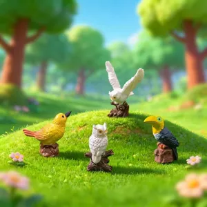 Lindas figuras de aves de resina en miniatura para jardineria de micropaisaje DIY decoracion.
