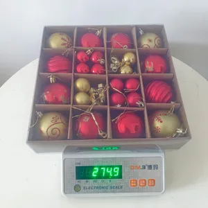 Christmas ball ornament set plastic hanging baubles for Christmas tree holiday party decor gift box