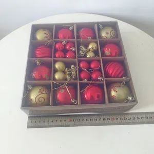 Christmas ball ornament set plastic Christmas tree hanging pendants holiday decor gift box