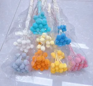 Preserved craspedia dried flower bouquets wholesale colorful billy balls floral decor.