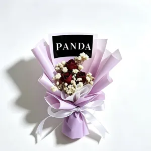 Kleiner Trockenblumen Blumenstrauß violette Rose Valentinstag Geschenk Hochzeit Deko Blumen