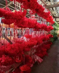 Preserved red hydrangea single branch Anna dry flower material floral home decor bouquet
