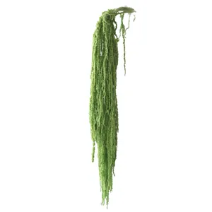 Green hanging artificial plant branch cascading foliage for home decor floral arrangement.