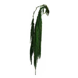 Green artificial hanging amaranth flower branch detail shot for home decor florist arrangement