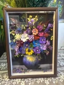 Cuadro de arte floral preservado con flores secas 3D para la decoración del hogar