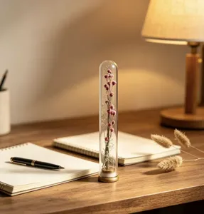 Glassröhrchen Trockenblumen Schleierkraut Mini Wunschflasche für Feiertagsgeschenke.