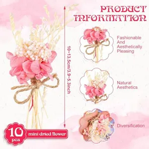 Mini Trockenblumen Blumenstrauß 10Stk rosa Gesteck natürliche Heimdekoration Geschenke.