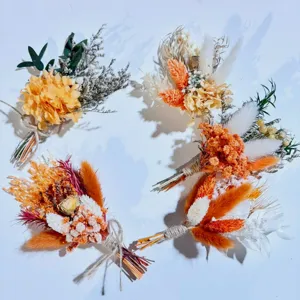 Preserved Flower Mini Bouquet Dried Flowers Small Bundles Botanical Floral Arrangement Home Wedding Party Gift Decor