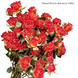 Dried rose flowers bouquet natural air-dried red orange floral home decor DIY crafts