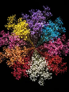 Colorful dried gypsophila flowers baby's breath bunch for DIY craft home decor party gifts