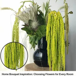 Green dried amaranth hanging flowers bouquet home decoration floral arrangement vase display