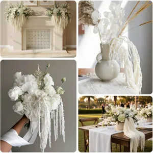 White dried hanging amaranthus preserved flowers wedding home floral arrangement decor