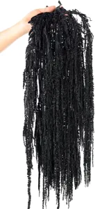 Black hanging amaranth floral detail shot, perfect for wedding and holiday decoration styling.