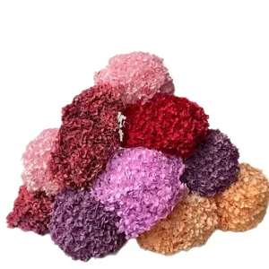 Colorful preserved hydrangea flowers bulk 20cm dried floral materials for DIY bouquets.