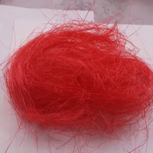Red sisal fiber filler for gift box packaging, wedding decoration and floral craft supplies.