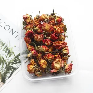 Dried rose buds for DIY epoxy resin crafts and aromatherapy candles, natural floral material pack.