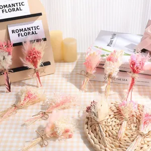 Mini dried flower bouquets set bohemian style floral arrangement for wedding table decor