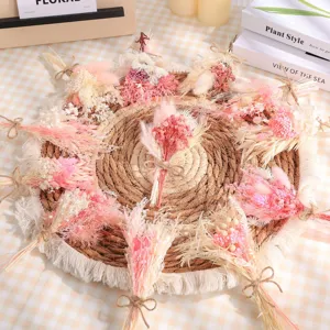 12 Pcs Mini Dried Flower Bouquets Bohemian Style Table Decor Natural Floral Arrangement