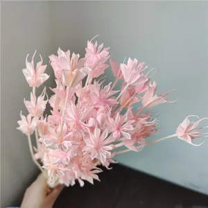 Pink dried star anise flowers bouquet forest style DIY floral arrangement home decor material