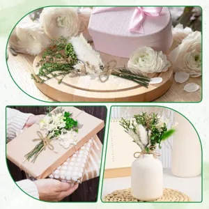 Mini dried flower bouquets for bohemian style wedding table home decor, 12 bunches pack.