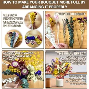 Wholesale dried flower bouquets, natural preserved baby's breath for home decor and arrangements.