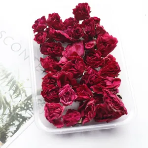 Dried rose flower buds in clear box for epoxy resin craft candle DIY making material.