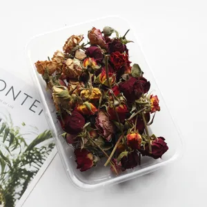 Dried rose buds flowers for DIY epoxy resin crafts, scented candles, and picture frames decor.