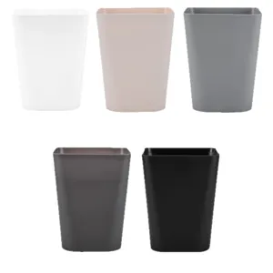 Cubo de basura de plastico simple de color solido sin tapa para sala de estar
