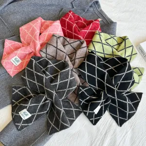 Winter Warm Knitted Cross Scarf For Women Men Thickened Solid Color Soft Neck Warmer Fashion Casual Chic Scarf