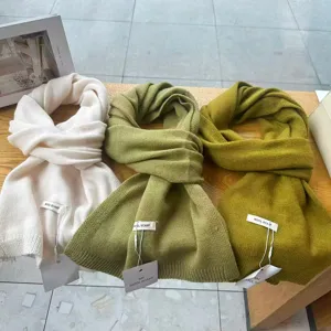 Cozy winter knitted scarf warm wool blend stylish neck wrap casual daily accessories