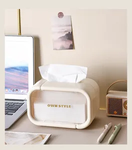 Boîte à mouchoirs en plastique rétro moderne pour bureau à domicile et rangement de chambre.