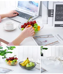 Transparente kunststoff obstschale kreatives wellenrand design moderne snackschale für küche büro