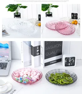 Assortiment de fruits en plastique style européen, plat à bonbons multi-grilles pour bureau.