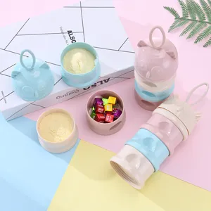 Dispensador de leche en polvo para bebe portatil apilable multicapa caja de almacenamiento buho