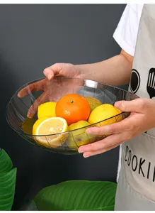 Bol à fruits en plastique transparent créatif nordique avec design de grille moderne chic