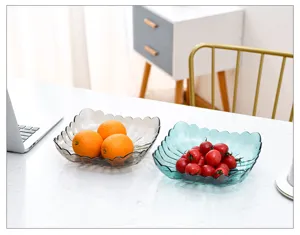 Piatto per frutta in plastica PET trasparente stile europeo vassoio snack creativo dolci