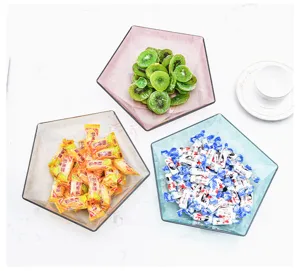 Kreativer Fünfeck Obstteller Haushalt multifunktionale Plastik Süßigkeitenschale PET Snackteller