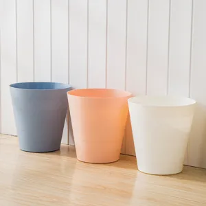 Papelera de Plástico para el Hogar Creativa Gran Cesta de Residuos Redonda Raya Minimalista Oficina Cocina Contenedor de Basura