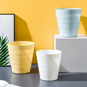Poubelle en Plastique Minimaliste Nordique Sans Couvercle Corbeille à Papier Créative Pour Maison Salon Salle de Bain Cuisine Bureau