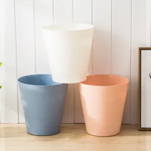 Poubelle en Plastique Minimaliste Nordique Corbeille à Papier Créative Petite sans Couvercle pour Maison Salle de Bain Salon Cuisine Bureau