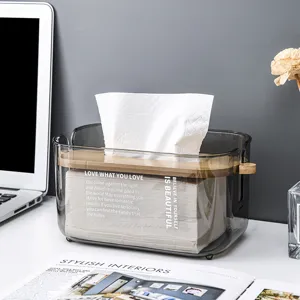 Nordic Minimalist Transparent Tissue Box Plastic Lifting Facial Napkin Storage Holder