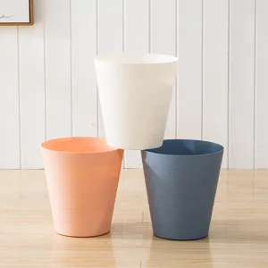 Papelera redonda de plástico grande cesto de basura oficina cocina contenedor
