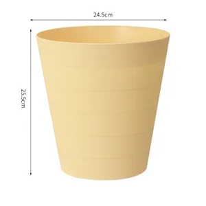Papelera redonda de plástico sencilla, cubo de basura sin tapa para oficina, hogar y baño.