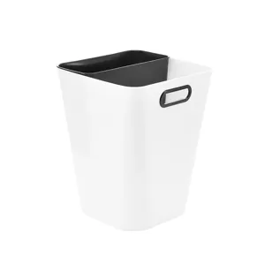 Modern double layer waste bin with inner bucket and side handle for home and kitchen use.