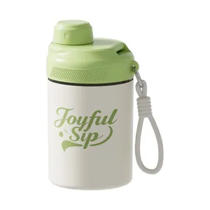 Bouteille d'eau en verre portable avec couvercle, shaker résistant pour voyage et usage quotidien.