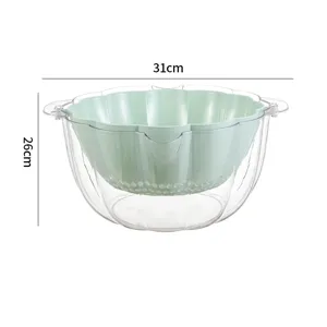 Cestello scolapiatti per frutta in plastica a doppio strato, ciotola di lavaggio 31x26cm casa cucina.