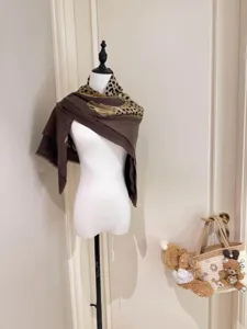 Elegant retro leopard print scarf shawl for women luxury vintage fashion wrap accessory