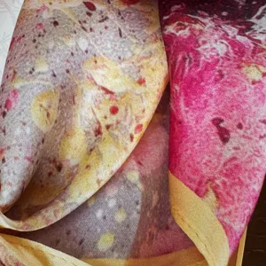 Silk square scarf for women abstract floral print luxury soft elegant fashion accessory